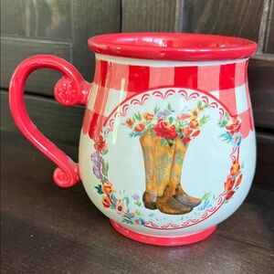 The Pioneer Woman Red and White Floral Mug